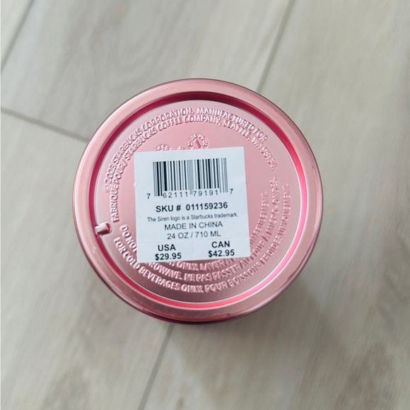 Starbucks Pleated Venti Red & Pink Ombré Cold Cup Tumbler, 24oz. - Picture 5 of 5